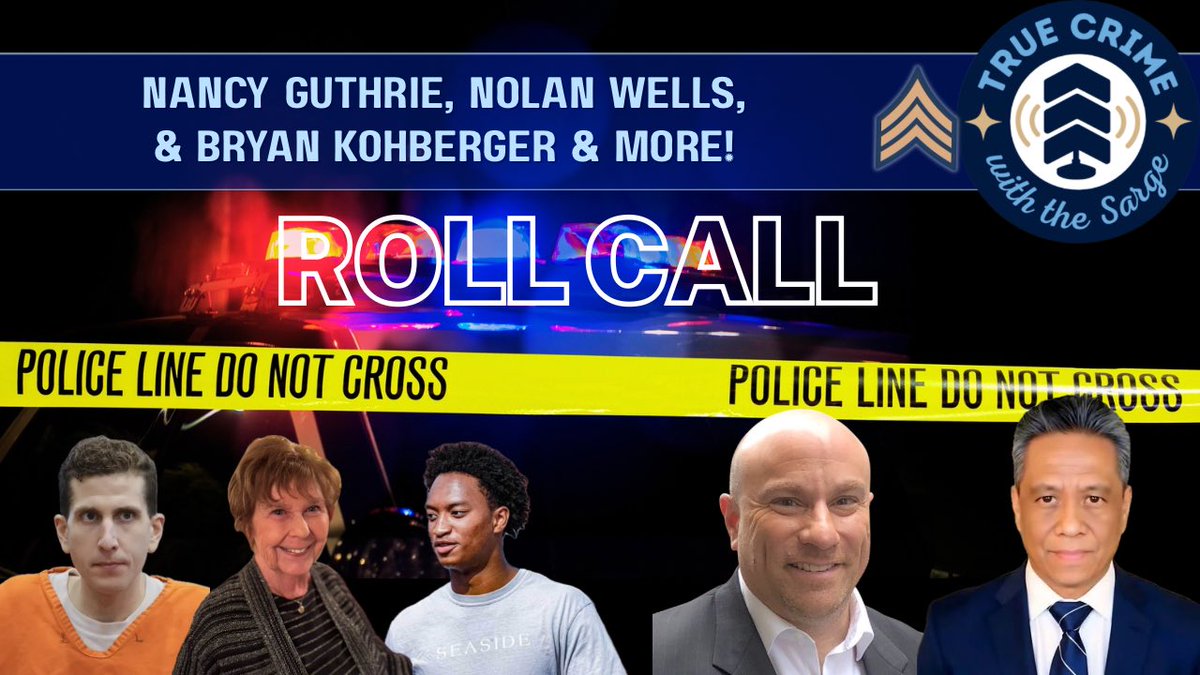 JoeGiacalone's tweet photo. 🚨Roll Call: July 31st Friday, 8AM🚨
Join retired NYPD Detective @MichaelJAlcazar and I as we dive into the latest news. Bryan Kohberger demands a new trial, questions about Nolan Wells, and Nancy Guthrie back in the news on True Crime with the Sarge!
👉🏻 https://t.co/XmUOQXuoxF https://t.co/fk0xNoXkUx