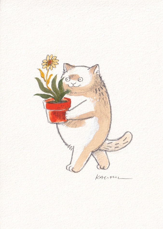 claboratoryscom's tweet photo. 黒山 Kathy Lam 原画 / 複製画 作品抽選販売 COMING SOON！

会期中、黒山Kathy Lamが本展のために描き下ろした原画3点と、複製画13点の抽選販売を行います。
https://t.co/E8QfPNGyX6

＜作家コメント＞
この展覧会のために特別に制作した「猫と鉢植えの花」シリーズです。 ぜひお楽しみください！ https://t.co/3NJgshVUda