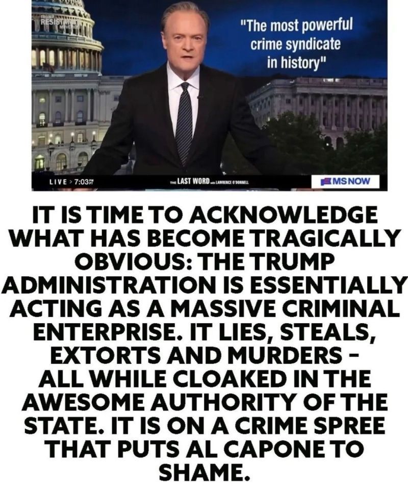 TheDemCoalition's tweet photo. The Trump Regime is on a crime spree that puts Al Capone to shame.

#TrumpCrimeFamily https://t.co/s2IfPGFzXq