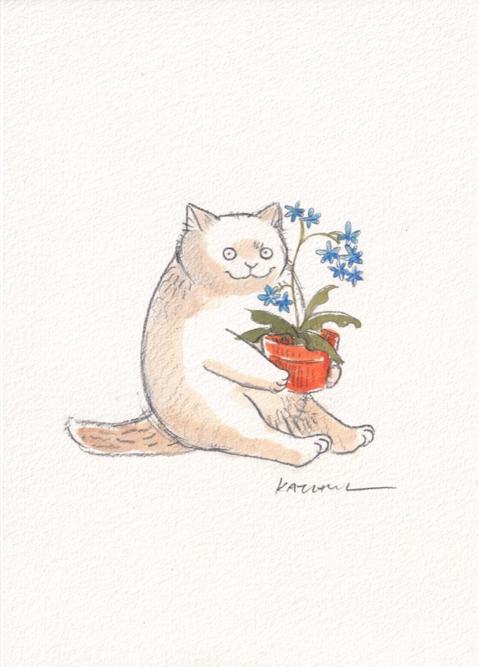 claboratoryscom's tweet photo. 黒山 Kathy Lam 原画 / 複製画 作品抽選販売 COMING SOON！

会期中、黒山Kathy Lamが本展のために描き下ろした原画3点と、複製画13点の抽選販売を行います。
https://t.co/E8QfPNGyX6

＜作家コメント＞
この展覧会のために特別に制作した「猫と鉢植えの花」シリーズです。 ぜひお楽しみください！ https://t.co/3NJgshVUda