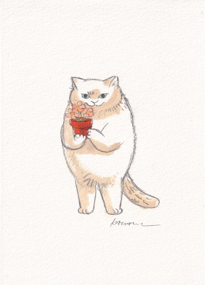 claboratoryscom's tweet photo. 黒山 Kathy Lam 原画 / 複製画 作品抽選販売 COMING SOON！

会期中、黒山Kathy Lamが本展のために描き下ろした原画3点と、複製画13点の抽選販売を行います。
https://t.co/E8QfPNGyX6

＜作家コメント＞
この展覧会のために特別に制作した「猫と鉢植えの花」シリーズです。 ぜひお楽しみください！ https://t.co/3NJgshVUda