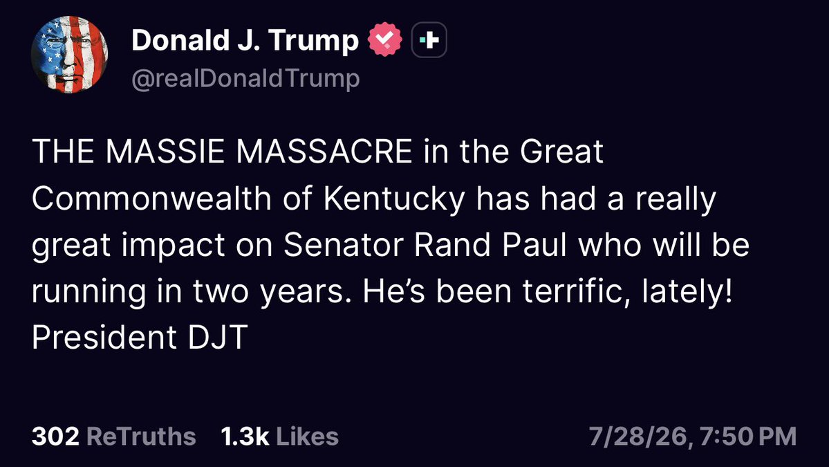 RonFilipkowski's tweet photo. Trump says he has so successfully intimidated Rand Paul that he is now an obedient little cuck. https://t.co/gAVgHItBAg