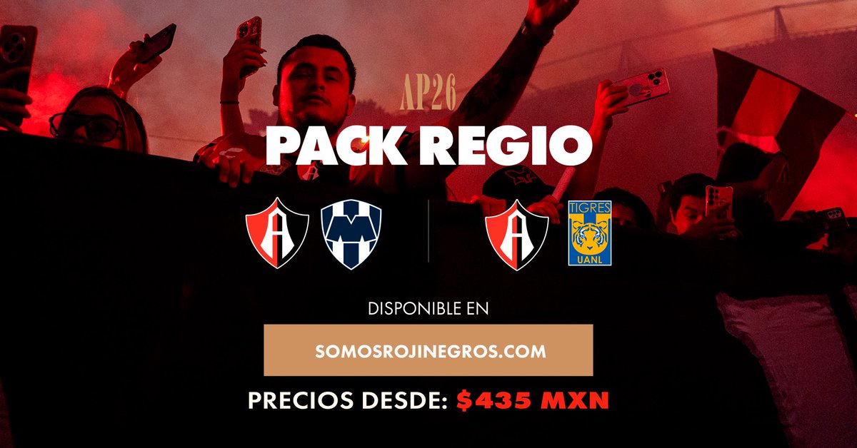 AtlasFC's tweet photo. Doble dosis en el Jalisco. 😮‍💨🏟️

🎟️ Asegura tu lugar con el Pack Regio y acompáñanos ante Monterrey y Tigres.

#ParaLaFielPorLaFielYConLaFiel https://t.co/QaPPdBXjxz