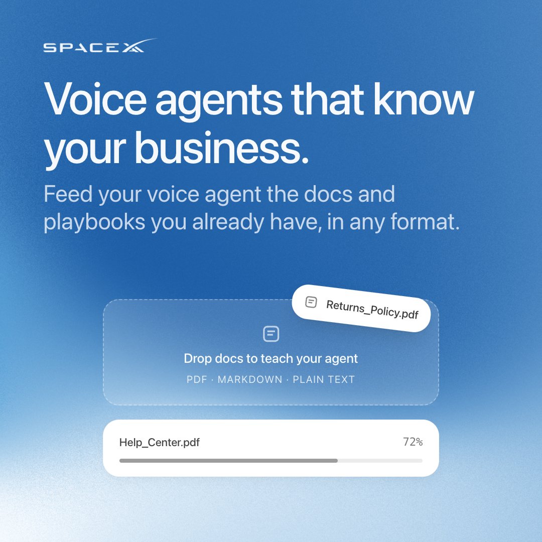SpaceXAI's tweet photo. Build a voice agent in under 2 minutes.