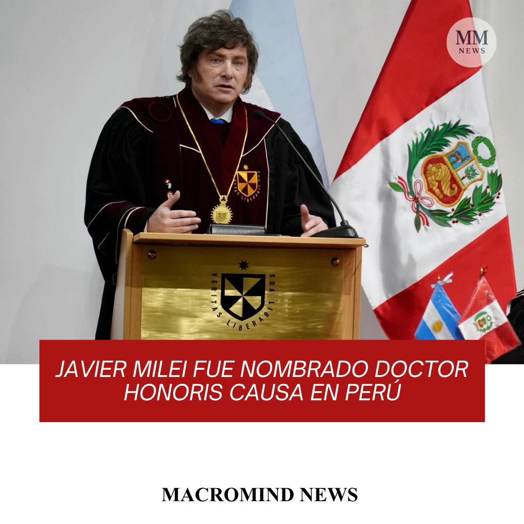 MacroMindNews's tweet photo. Javier Milei fue distinguido con el Doctorado Honoris Causa por una universidad de Perú 

https://t.co/a031fTv86m https://t.co/iSwNWscLrr