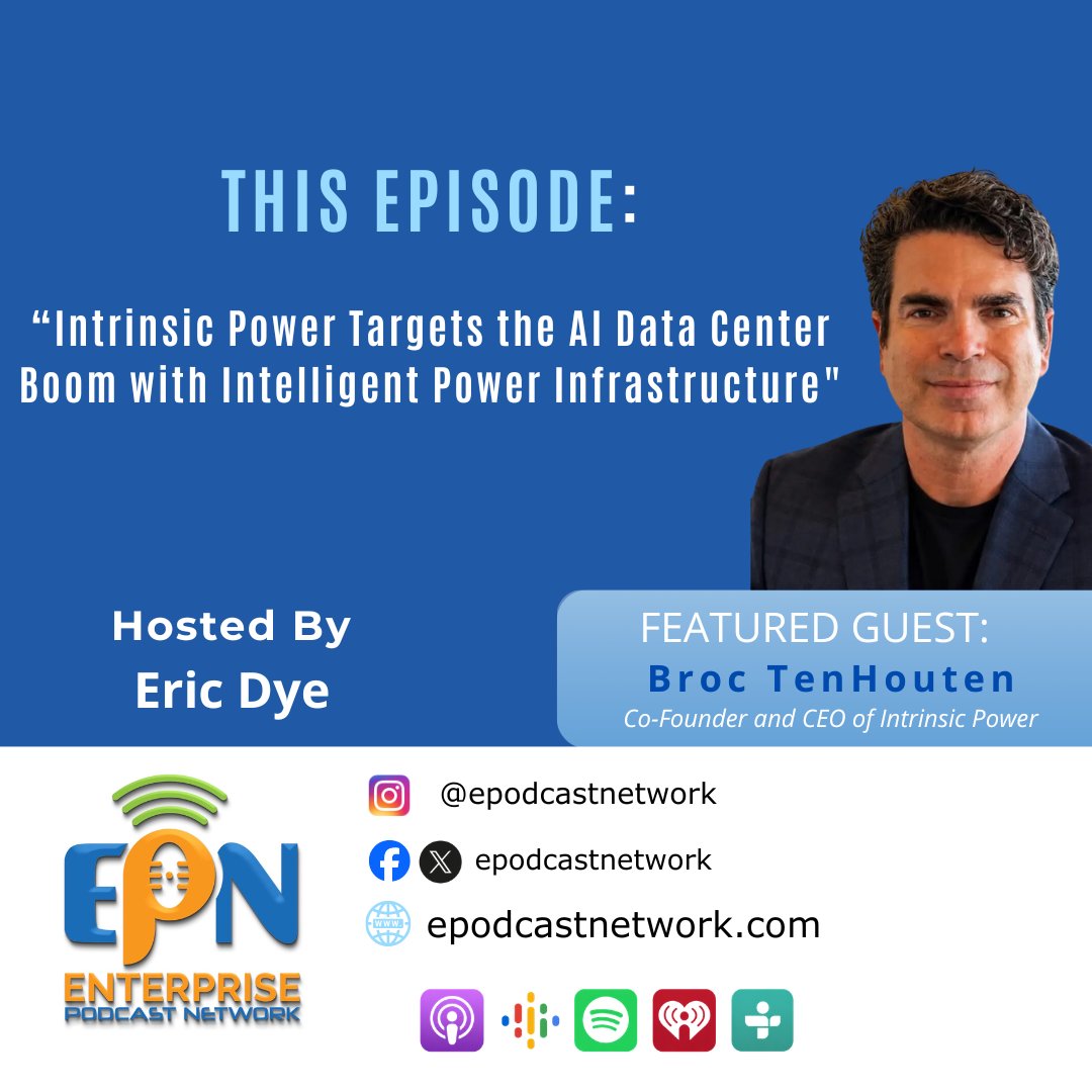 EPodcastNetwork's tweet photo. "Intrinsic Power Targets the AI Data Center Boom with Intelligent Power Infrastructure"
🎧 LISTEN HERE🎧: https://t.co/APVOSHlrfK
#renewableenergy #AI #energyinfrastructure #intelligentpower #businesspodcast https://t.co/fVjiAe4dfZ