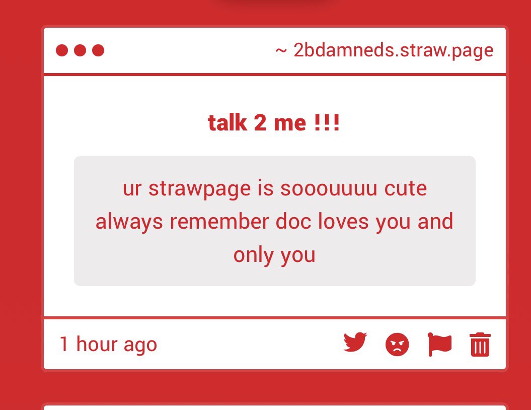 2bdere's tweet photo. this is  really sweet but doc loves me AND my doubles  ^^   tysm though i worked rlly hard on my strawpage https://t.co/7Jw7UEVx0i
