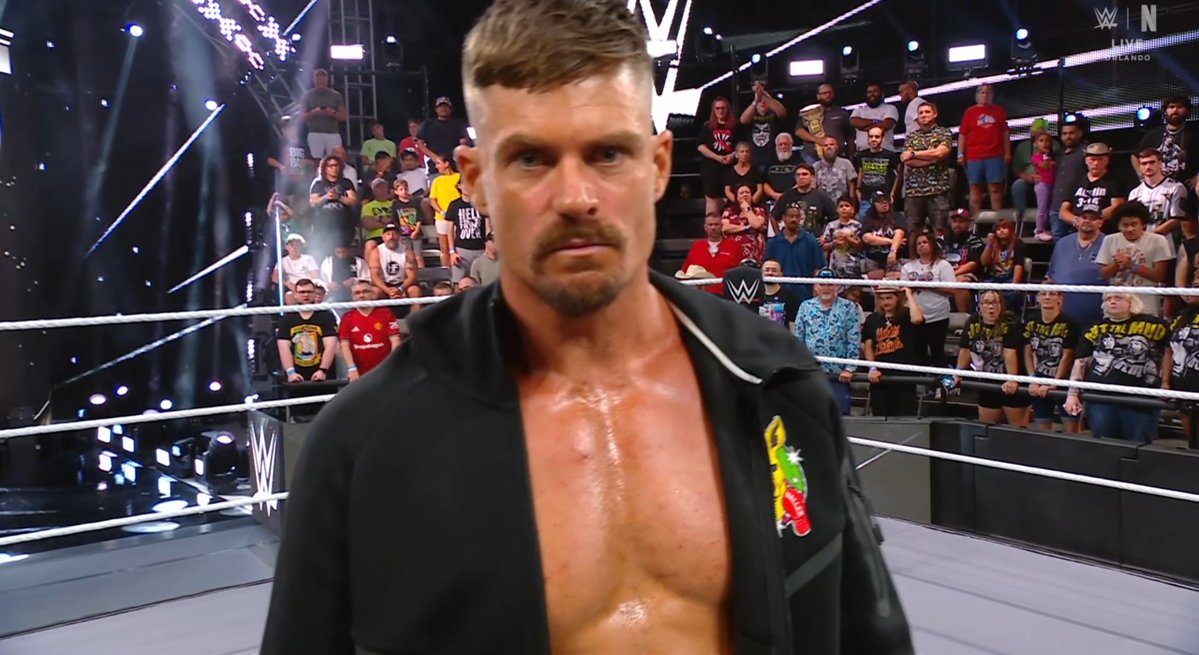 WrestleTalk_TV's tweet photo. Grayson Waller references his time in the New Day:

"The last year I dressed like I was going to a funeral, talking about how good other people were. I was dressed for a funeral, but the only thing dying was my career.

"But it's a new day!" https://t.co/B0RopNCtTi