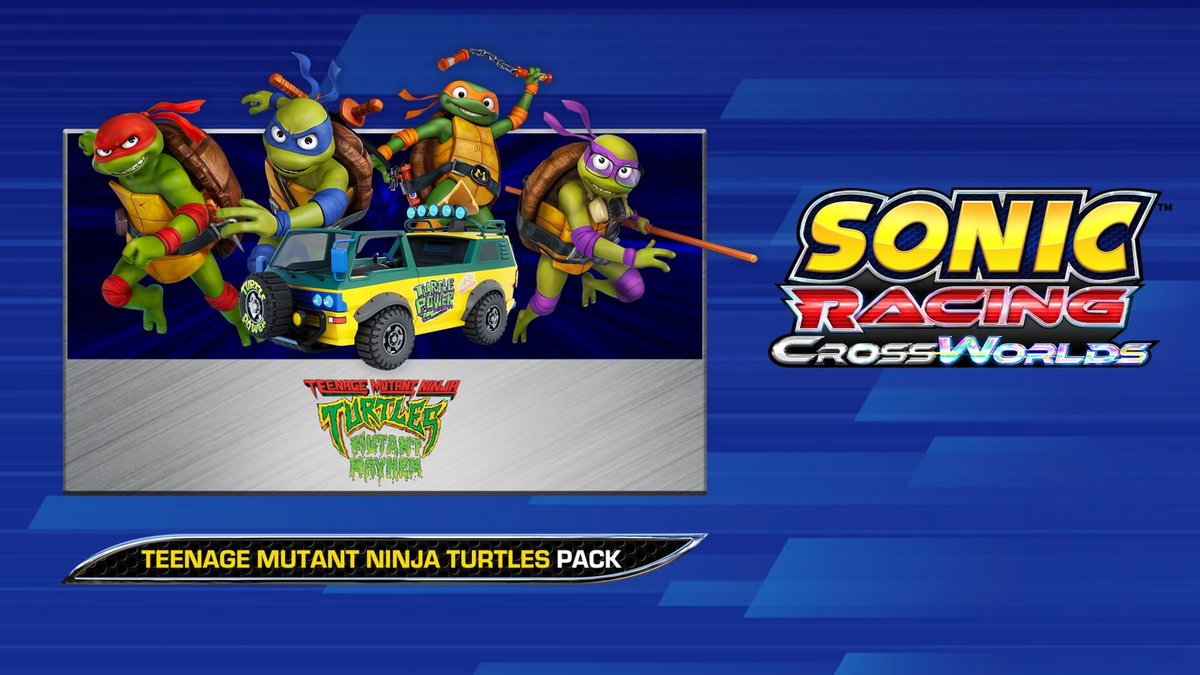 sonicstadium's tweet photo. BREAKING: The Teenage Mutant Ninja Turtles #SonicRacingCrossWorlds DLC is now available! #SonicNews https://t.co/QXGSY0Nq74