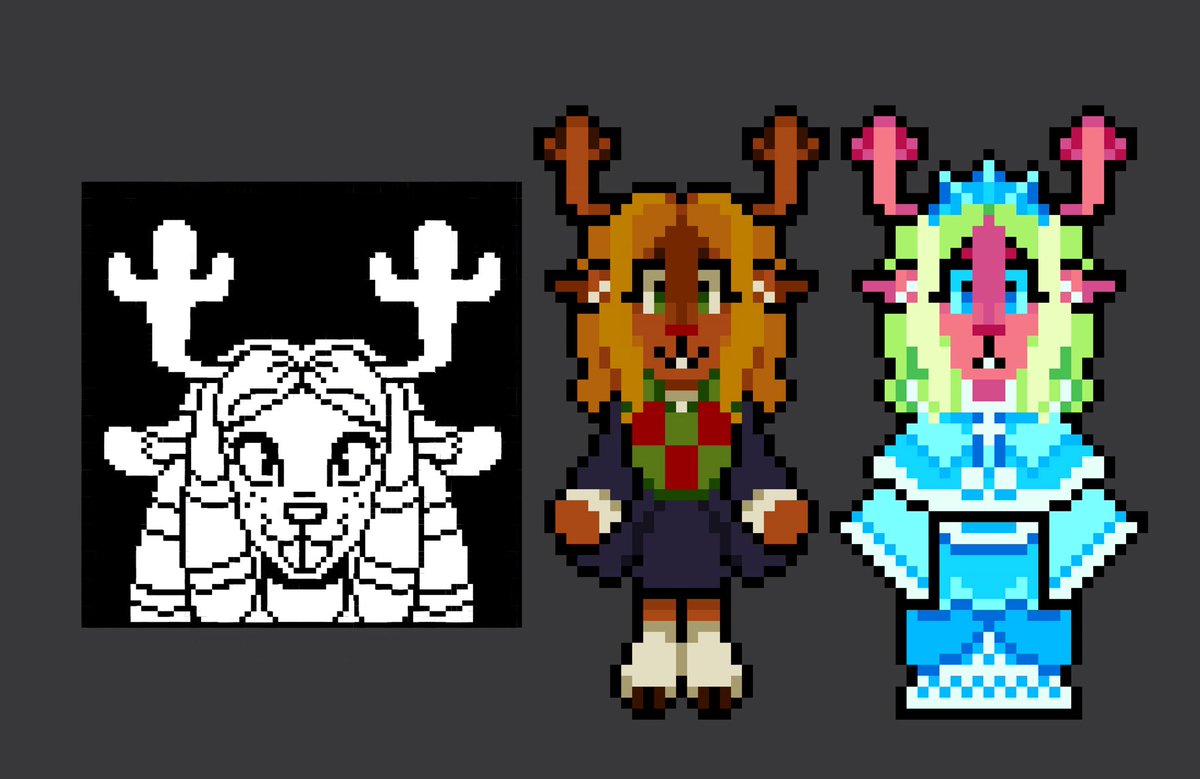 auminiii's tweet photo. Bunch of sprite edits I did for fun :))
#deltarune #utdr https://t.co/5PxWeRRTih