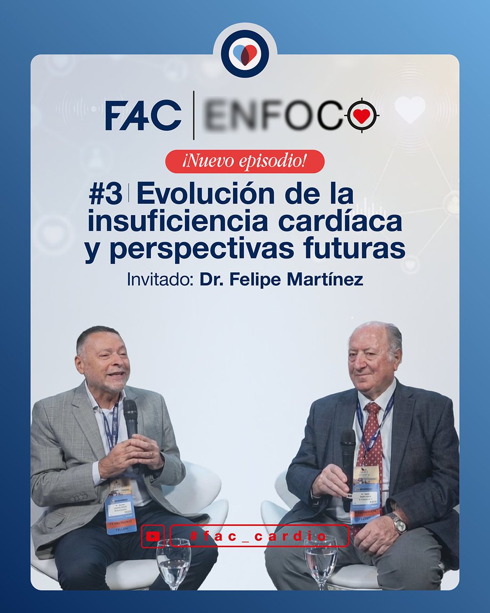 fac_cardio's tweet photo. 🎬 FAC ENFOCO #3 |
Evolución de la insuficiencia cardíaca y perspectivas futuras.
Invitado: Dr. Felipe Martínez.
Mirá el episodio completo en YouTube @fac_cardio
#FACEnfoco #Cardiología https://t.co/94Q049POwa