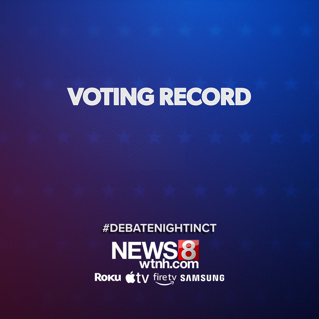 WTNH's tweet photo. Turning to @JohnLarsonCT’s voting record. Is there a vote he regrets? Is there a vote @LukeBronin, @JillianG_CT and Ruth Fortune have disagreed with Larson on? #DebateNightinCT https://t.co/CwX4MaSgja https://t.co/8RShcmtg9w