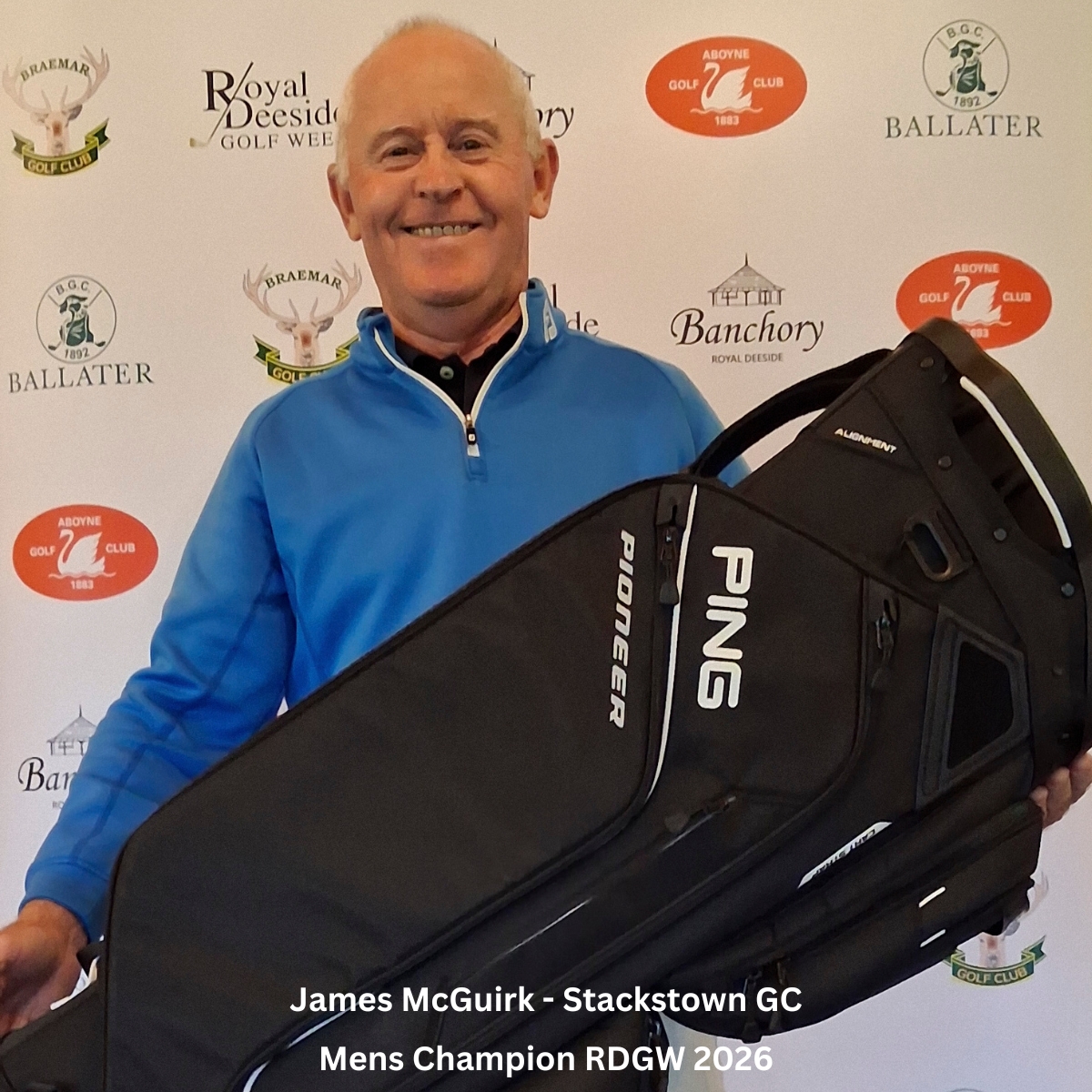 DeesideClassic's tweet photo. Congratulations to our 2027 Champion James McGuirk from @StackstownGC near Dublin 🇮🇪 Playing off 6.2, James posted a 4-round aggregate of 148 Stableford points to win by one shot in the 140 strong field⛳️🏌️‍♂️Thanks to partners @PINGTourEurope @DiageoGB 
#PlayYourBest #PING #golf https://t.co/FRWbkbXlkb