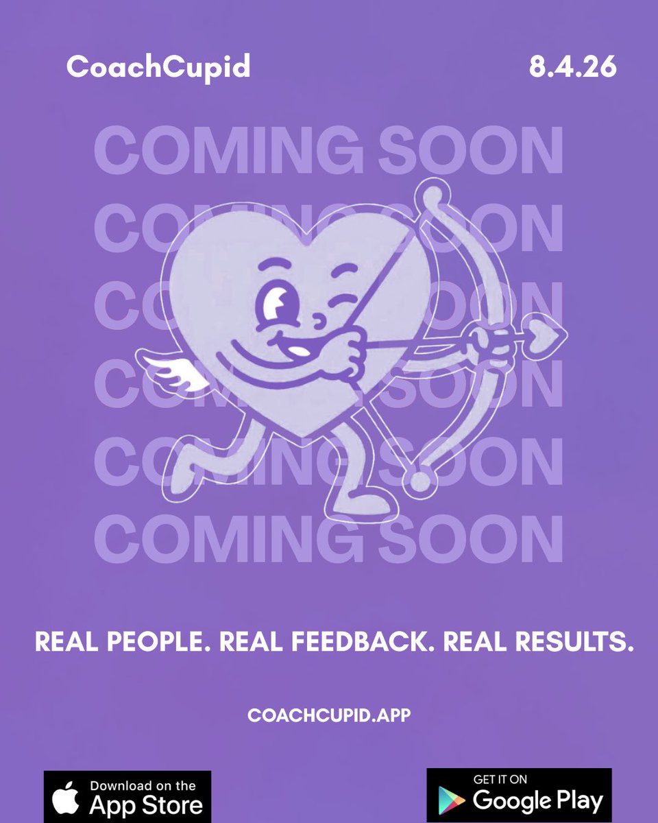 CoachCupidapp's tweet photo. Online dating is about to get a little easier 👀

Coming August 4th

#onlinedating #profilereview #hinge #tinder #bumble https://t.co/3FU9E7mYep