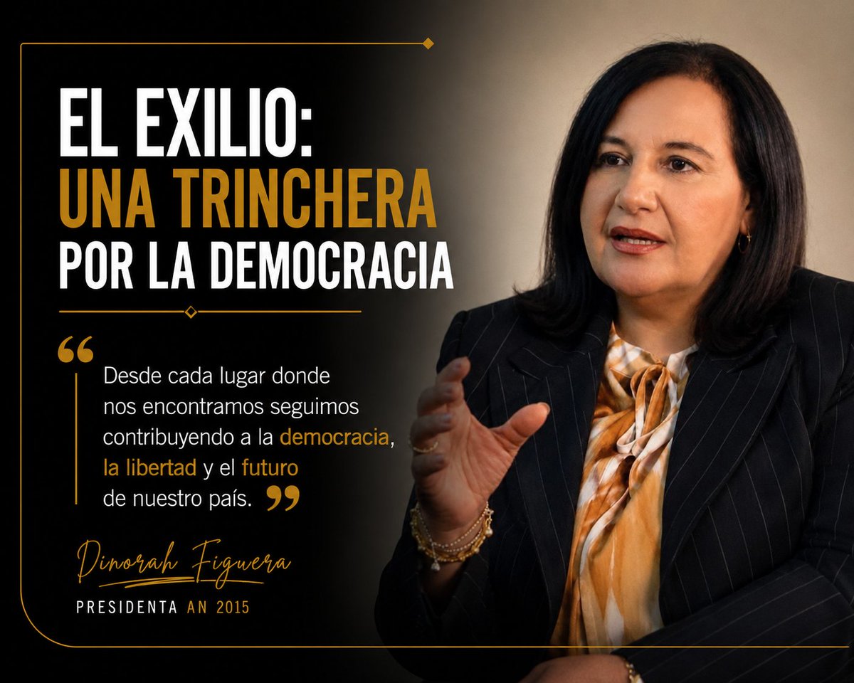 ramonlopez4's tweet photo. 🇻🇪 EL EXILIO: UNA TRINCHERA POR LA DEMOCRACIA

Desde cada lugar donde nos encontramos seguimos contribuyendo a la democracia, la libertad y el futuro de nuestro país.

Dinorah Figuera
Presidenta AN 2015

28 JULIO 2026 https://t.co/wAAaM4UwMY
