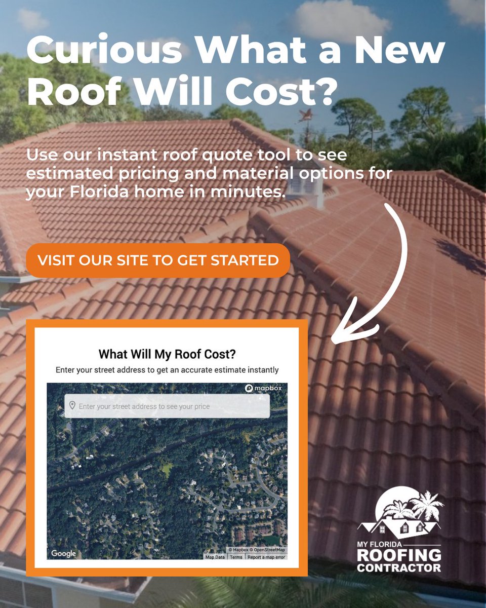 myflroofingcon's tweet photo. Curious what a new roof may cost in Vero Beach, Port St. Lucie, Melbourne, or nearby Florida communities?

Use My Florida Roofing Contractor’s instant roof quote tool to see estimated pricing and material options online — no appointment, no pressure, no sales call. https://t.co/mJUTTISPnV