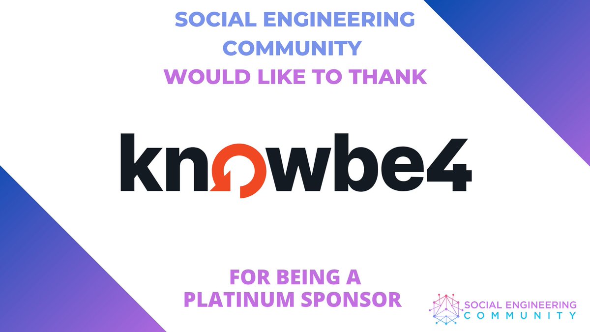 sec_defcon's tweet photo. Meet one of the sponsors helping bring this year’s village to life, Knowbe4, our platinum sponsor. 

Thank you, Knowbe4! https://t.co/gw2ClFbtzV