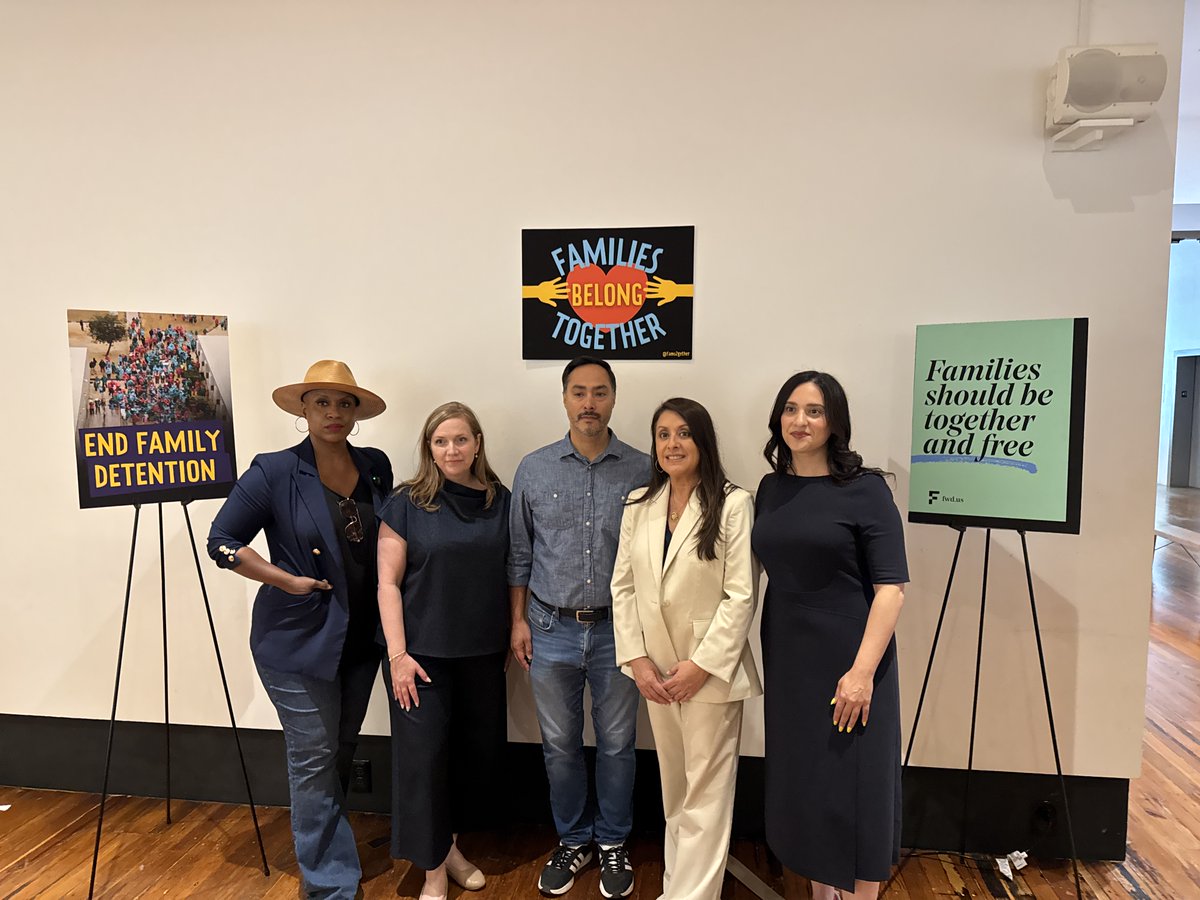 FWDus's tweet photo. Today, @FWDus joined @JoaquinCastrotx, @DemWomenCaucus, @RepYassAnsari, @RepFletcher, @RepPressley, @RepLuzRivas, @fams2gether, and @AnitaKPatelMD for a press conference following a congressional delegation tour of the Dilley Detention Center. https://t.co/aAYm32W7BT