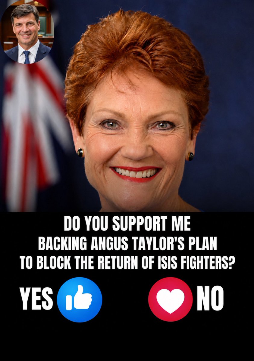 SupportPauline's tweet photo. Do you agree with me on blocking the return of ISIS fighters? Let your voice be heard. https://t.co/B98k5c9WRC
