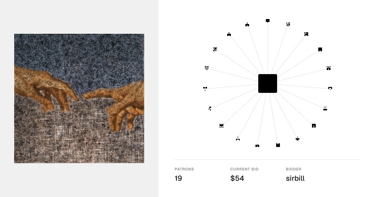networkeddotart's tweet photo. Final hour: current bid of $54 by sirbill.

networked noise by @lifeofc

https://t.co/fV3foAYqCj https://t.co/XbJk1lvDUR