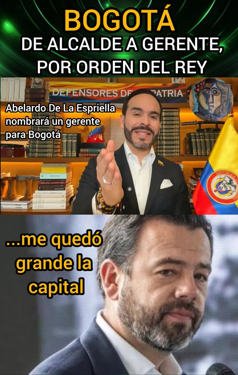willj84753699's tweet photo. ¡ATENCIÓN COLOMBIA!
El tigre mordió a Galán y este lo disfrutó.
Bogotá pasará de Alcalde a Gerente, por orden del Aboganster Dictador; lo vergonzoso es que el inepto @CarlosFGalan lo aplaudió.
Dizque el Dictador era Gustavo Petro.
¿Por qué le saldría tan zángano este hijo a Luis Carlos Galán?