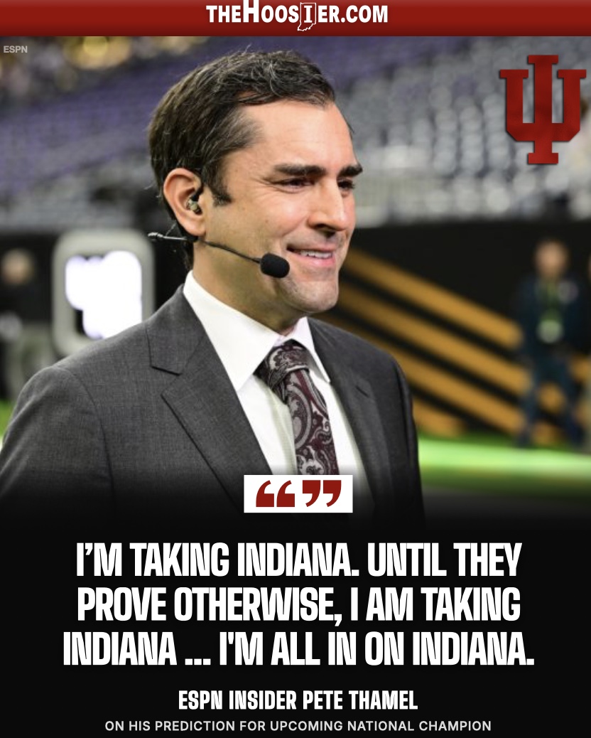 allasley's tweet photo. ESPN's Pete Thamel didn't mince words... He's 'all in on Indiana' this year -- And he's one of very few members of the national media to remember what happened just a short time ago, back in January. #iufb

https://t.co/la1oTmRP3n https://t.co/1vVMEcTIlj