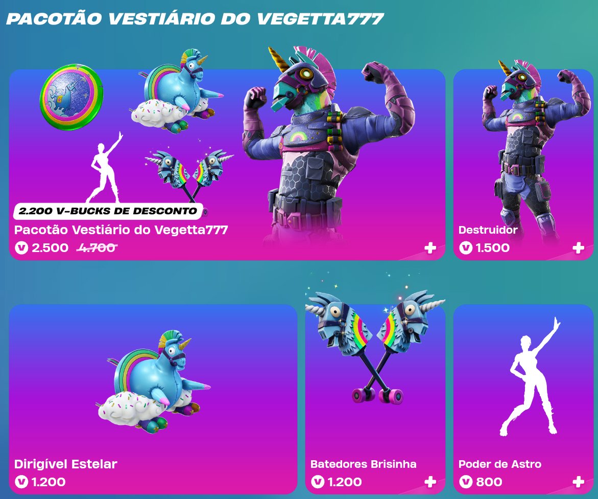 gross79863's tweet photo. Loja de itens! (28/07)

• Considere usar meu Code: Gross na loja de itens! #ad

• Sem alertas de v-bucks no salve o mundo! 

• Novo mascote de abelha chegou na loja! 

• O pacote de Vestiário do @vegetta777 voltou pra loja de itens! 

#Fortnite https://t.co/w74NeYMGRO