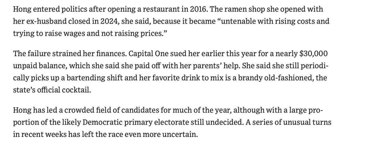 RichardHanania's tweet photo. Democrats are not only picking socialists as candidates, but general losers in life. 

Francesca Hong, likely to be the next candidate for governor in Wisconsin, was sued just this year by Capitol One for $30,000 in unpaid bills.

Poor, overeducated malcontents are the DSA base. https://t.co/QkehVsV4h0