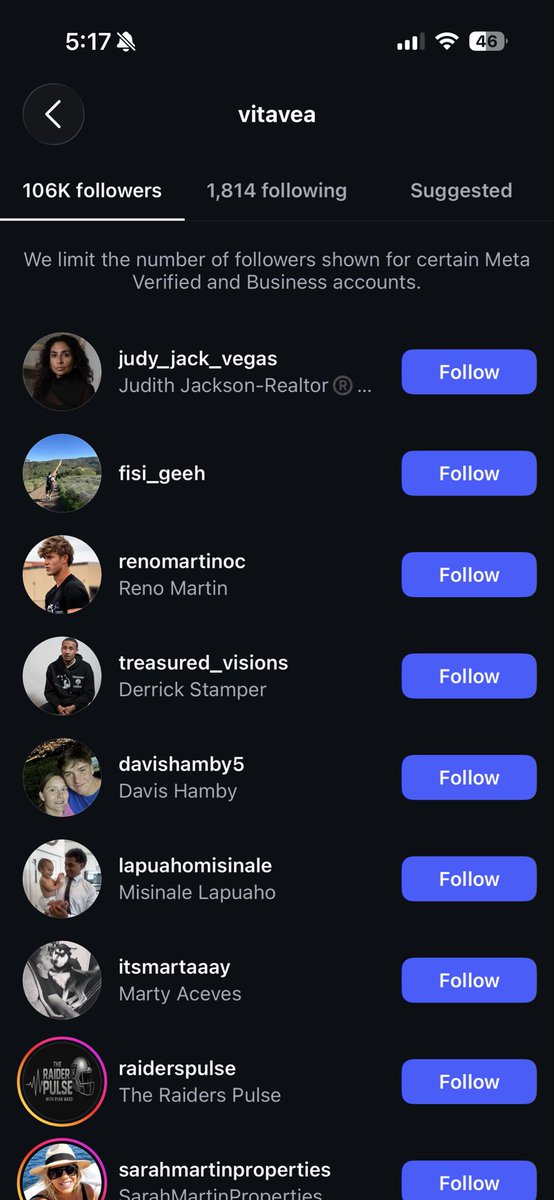 Ankurksharma's tweet photo. Looks like Vita is going to the Raiders. He just followed a Vegas realtor and a Raiders fan account that’s reporting interest. @MattParrino @RyanTalbotBills @TheJoeMarino @JonScottTV @JoeBuscaglia https://t.co/AseytoGBGq