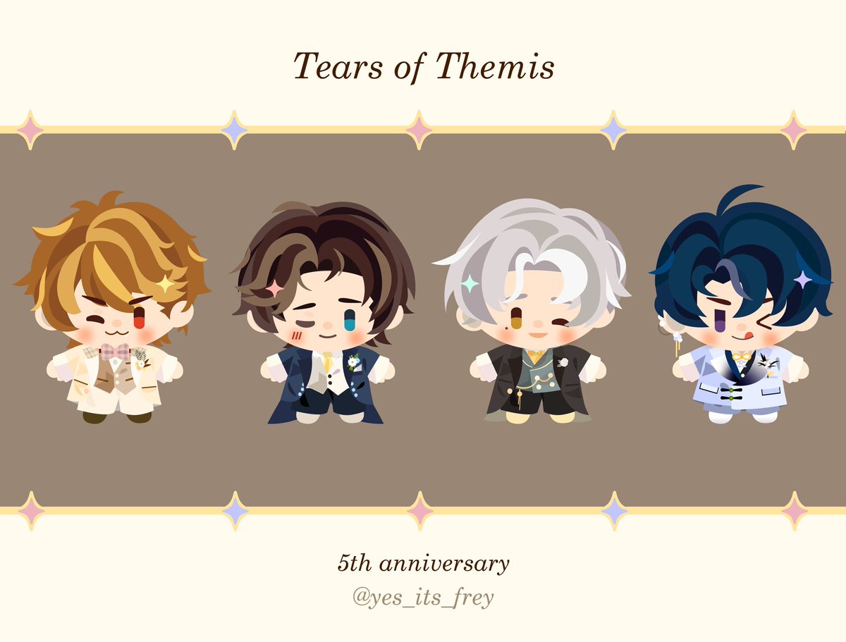 yes_its_frey's tweet photo. Happy 5th! 💛❤️💚💜
Half a decade wow…
#TearsofThemis #ToT5thAnniv https://t.co/7lN4LFhyIn