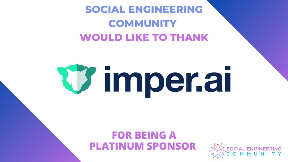 sec_defcon's tweet photo. Say hello to https://t.co/nZMrQrZn5K a proud platinum sponsor of this year’s Social Engineering Community! https://t.co/nsmQ5rV7A4