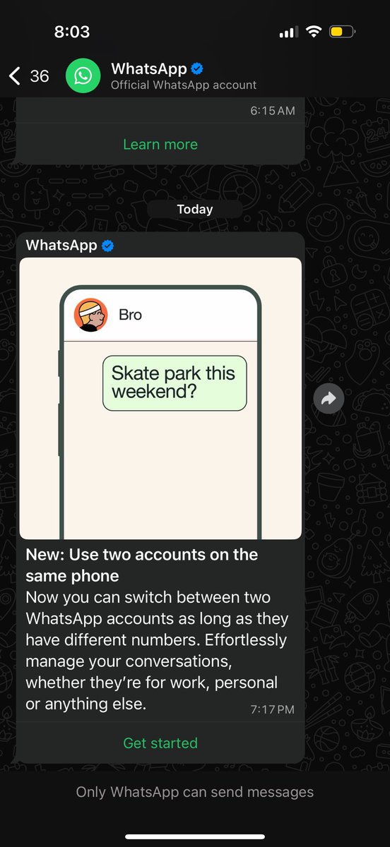 vipinmamidi's tweet photo. Finally 🤌🏻 Why did it took this long @WhatsApp 🤷🏻‍♂️ https://t.co/DAdezUofps