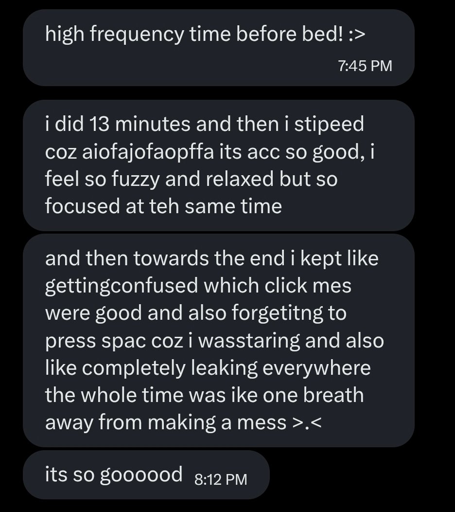 MommyNioi's tweet photo. Imagine weapon-grade clicker training that is gameified and wrapped in a sleek web UI on your phone or PC 

Reply "please mommy" if you want to try High Frequency on @WatchTheSignal 

Bonus points if you include your current number of begs on the waitlist 😘 https://t.co/wEJZAMVQIc
