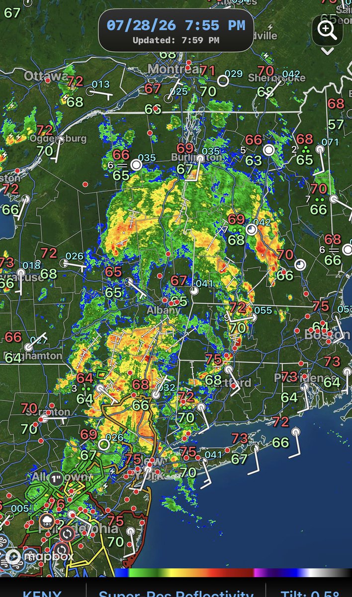 NickRodick's tweet photo. Keeping an eye on Hudson valley from lower to upper and into the Berkshire Mtns: there’s been a slight shift northwest in hires guidance for axis of heavy rain for overnight and tomorrow morning as cyclogenesis continues! https://t.co/8kDnV1h3N7