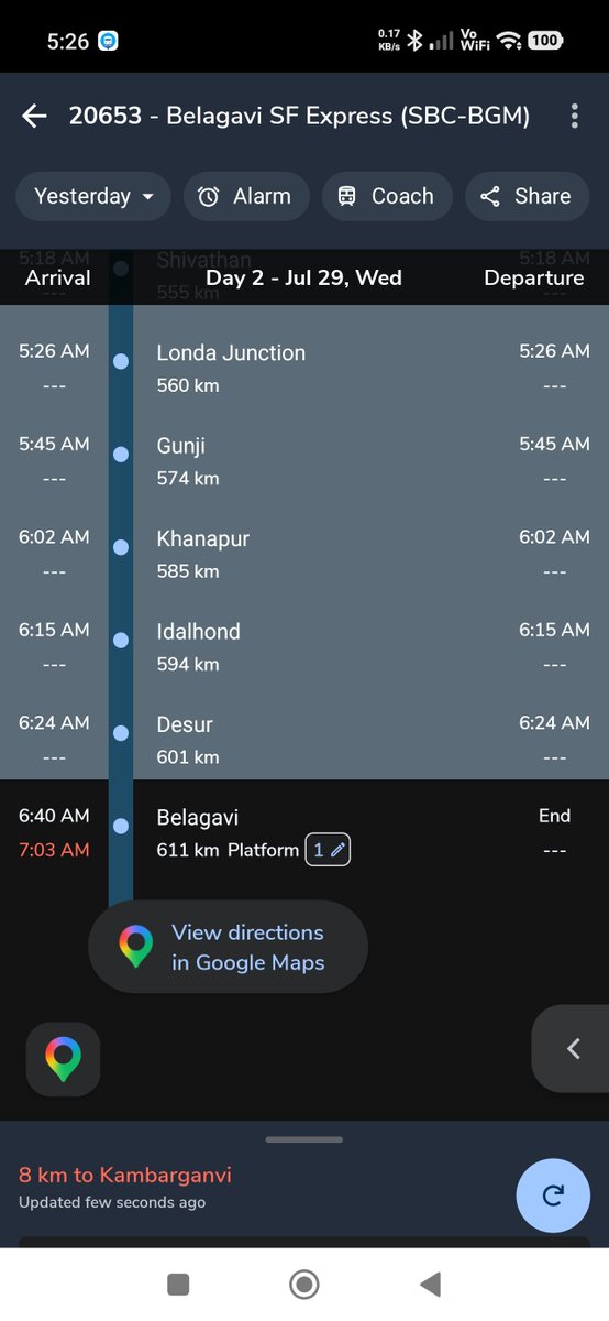 deepu_talawar's tweet photo. @RailMinIndia @CMofKarnataka
@AKSSAofficial @Tejasvi_Surya @mepratap @GMSRailway  Train number: 20653 ಈ ರೈಲು ನಮ್ಮ ಬೆಂಗಳೂರಿನಿಂದ ಹೊರಟು ಬೆಳಗಾವಿಗೆ ಪ್ರತಿನಿತ್ಯ ನಿಗದಿತ ಅವಧಿಗಿಂತ 30ನಿಮಿಷದಿಂದ-2:30ಗಂಟೆ ತಡವಾಗಿ ತಲುಪುತ್ತಿದೆ. ದಿನಾಂಕ 2,ಆಗಸ್ಟ್ ಭಾನುವಾರ ಪೊಲೀಸ್ ಪರೀಕ್ಷೆ ಇರುವ ಕಾರಣ ಸೂಕ್ತ ಕ್ರಮ ಕೈಗೊಳ್ಳಿ. https://t.co/bDgQvHEQfd