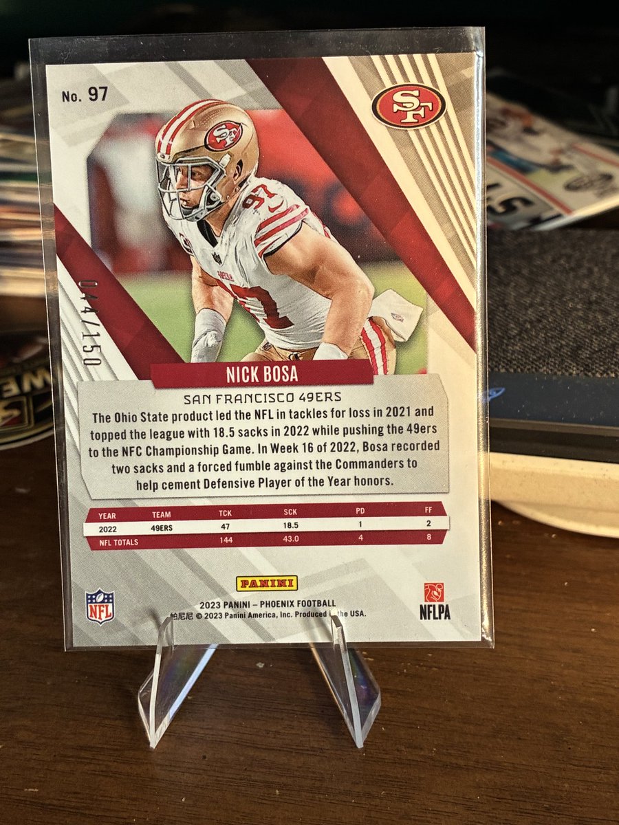 BigKatCard's tweet photo. Nick Bosa Phoenix /150 $5 https://t.co/pheTsSp3Hg