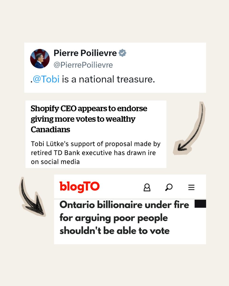 amneetbali's tweet photo. Billionaire CEO who wants to take away the right to vote for poor Canadians 

Is a "national treasure" according to Pierre Poilievre https://t.co/ttqHnq9HNm