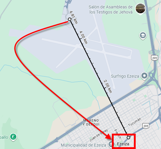 MManjarin's tweet photo. @Luuucilu Son 5  kms desde los accesos al aeropuerto a la estación de Ezeiza del roca, el tema es que las pistas están en el medio. Quizás algún monorriel como hay en otros aeropuertos para que empalme... pero si se inicia hay grandes chances que termine como el monorriel de los Simpsons! https://t.co/T64i6hhp6t