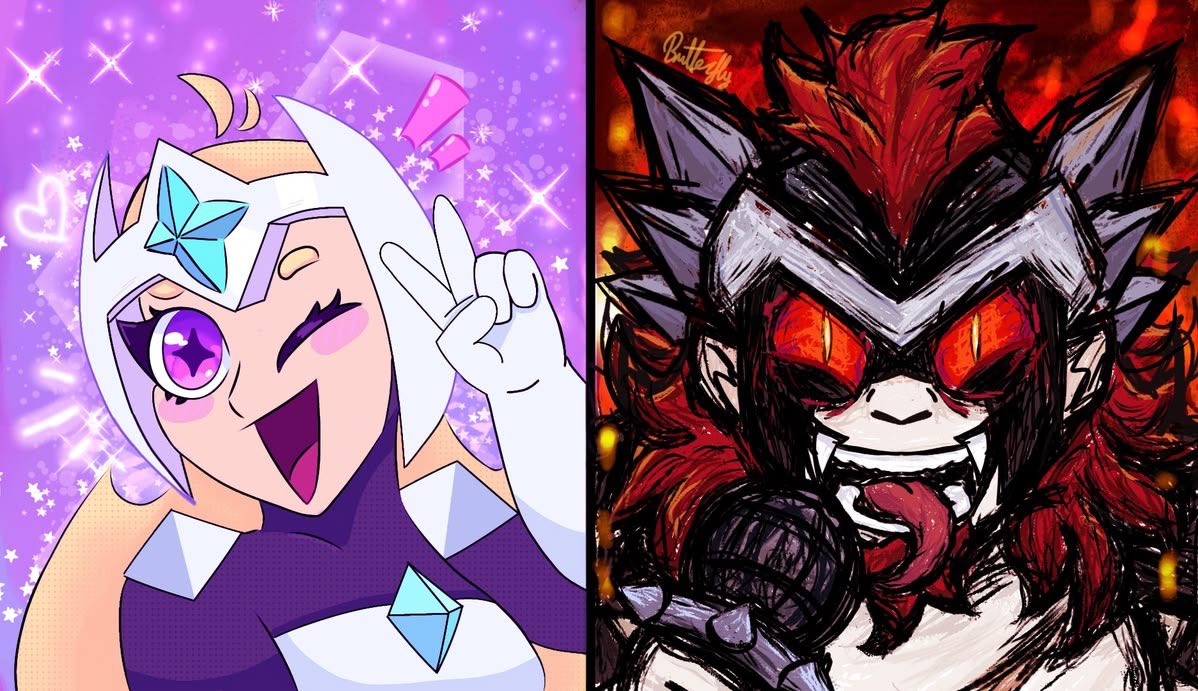 LuviDami's tweet photo. Son tan polos opuestos que no se nota lo igual de frikis que son (resubido)
#BrawlStars
#Starrmian
#Danova
#BrawlStarsDamian
#BrawlStarsStarrnova
#StarrnovaxDamian
#DamianxStarrnova
#Starrnova
#Damian https://t.co/71wK3lKVz2