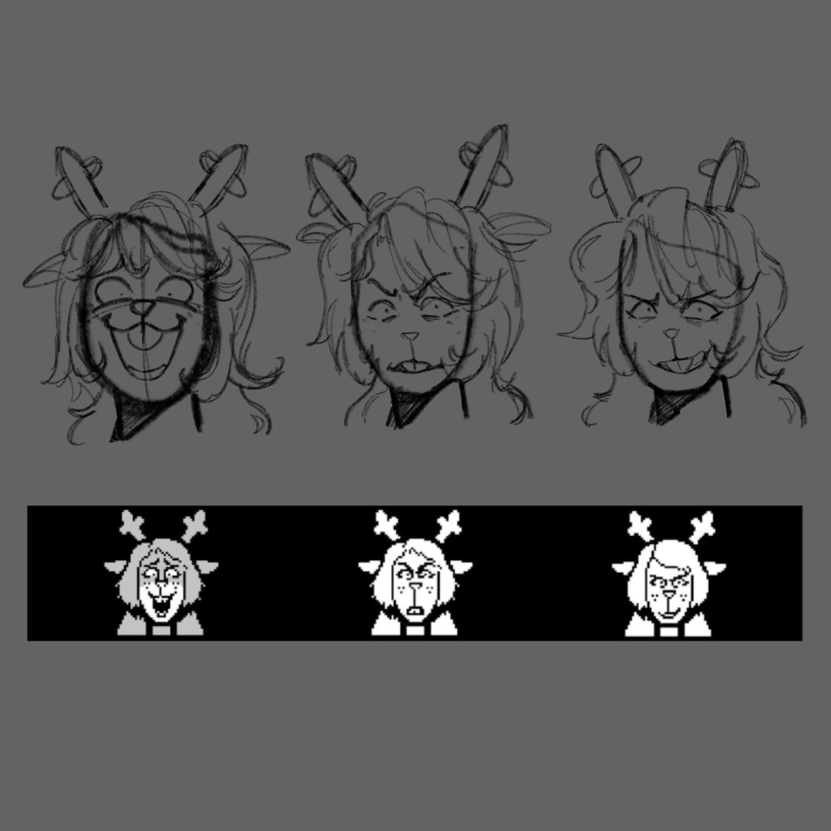 ShroomMosh's tweet photo. I sketched out some noelle sprites #deltaruneㅤㅤㅤ #noelle #deltarunechapter5ㅤ https://t.co/Dry6TKZmIA
