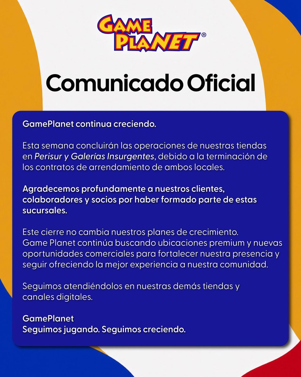 CerebrosG's tweet photo. Dos sucursales de GamePlanet en CDMX cerrarán sus puertas. https://t.co/seR9DzE4nI