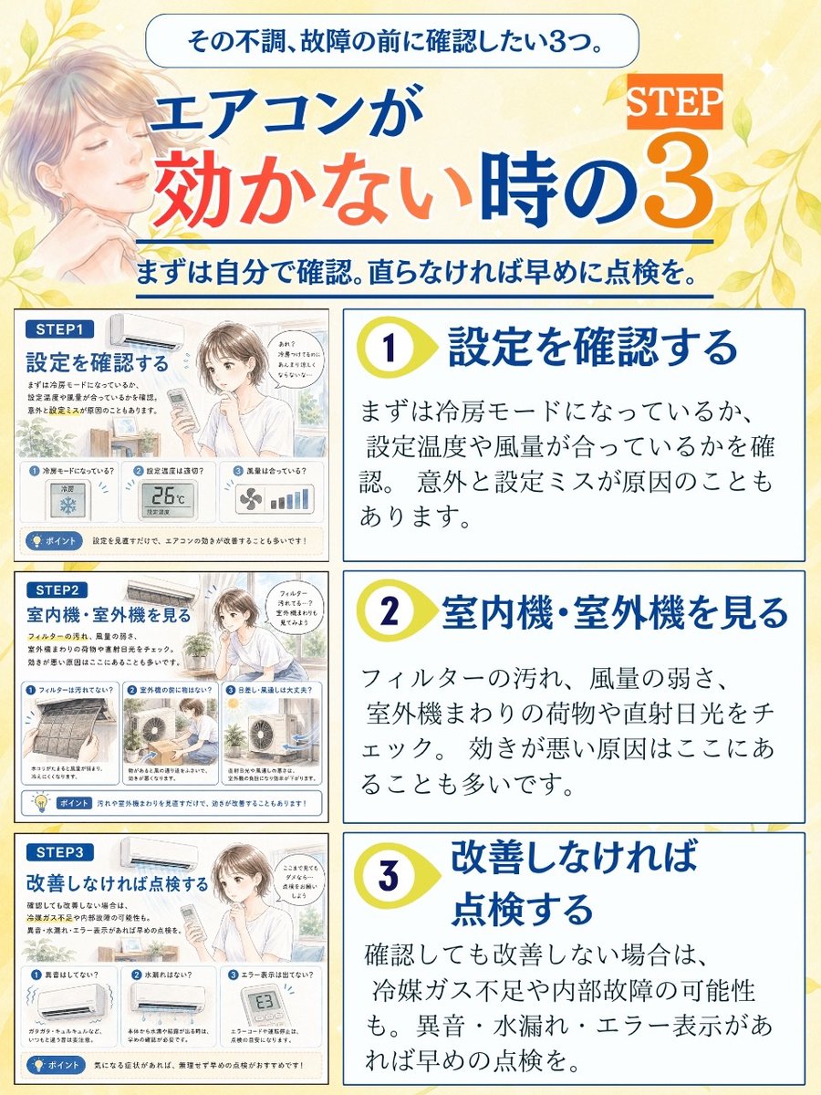 en_senmu's tweet photo. お盆休み前にエアコンの確認してね↓緊急対応できないわよ https://t.co/1NFu1vdKjo