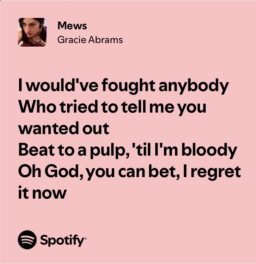 GracieAbramsBR's tweet photo. a gracie abrams tem uma música sobre isso https://t.co/fZ40q5Y8f1