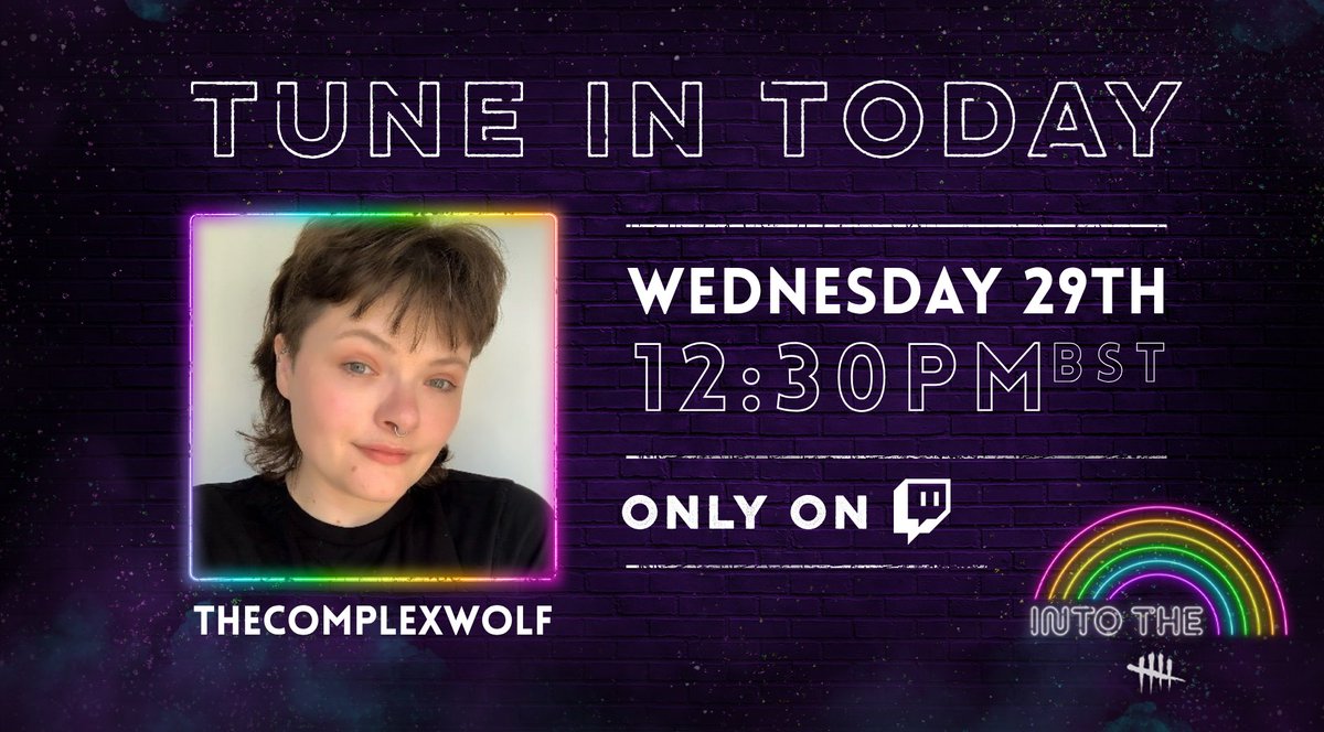 TheComplexWolf's tweet photo. TODAY! The DBD x Twitch Pride Guild dono train will be stopping off at ours from 12:30pm BST 🏳️‍🌈 Myself and a large number of creators are all raising money for @InterPride this year; every single form of support helps greatly! 💖 #IntoTheRainbow https://t.co/BpBz7bBj4e