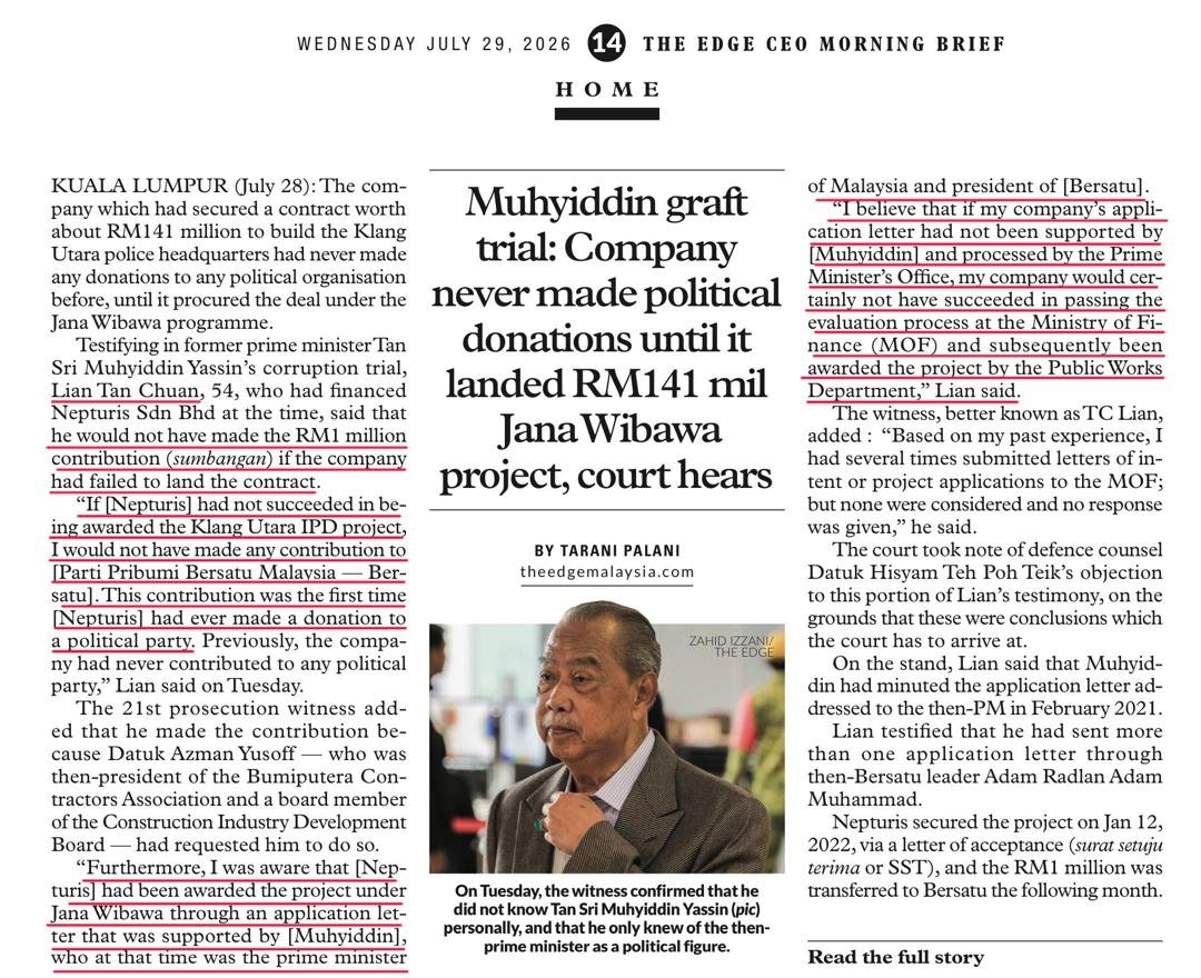 FreeMsian's tweet photo. Unlike the many Malay witnesses with berlapik2 statements who appeared previously, cina ini sangat terus terang. Kalau tak dapat projek, takkan dia akan bayar rasuah. lol #KerajaanPengkhianatBangsa https://t.co/GWweu2iZ7B