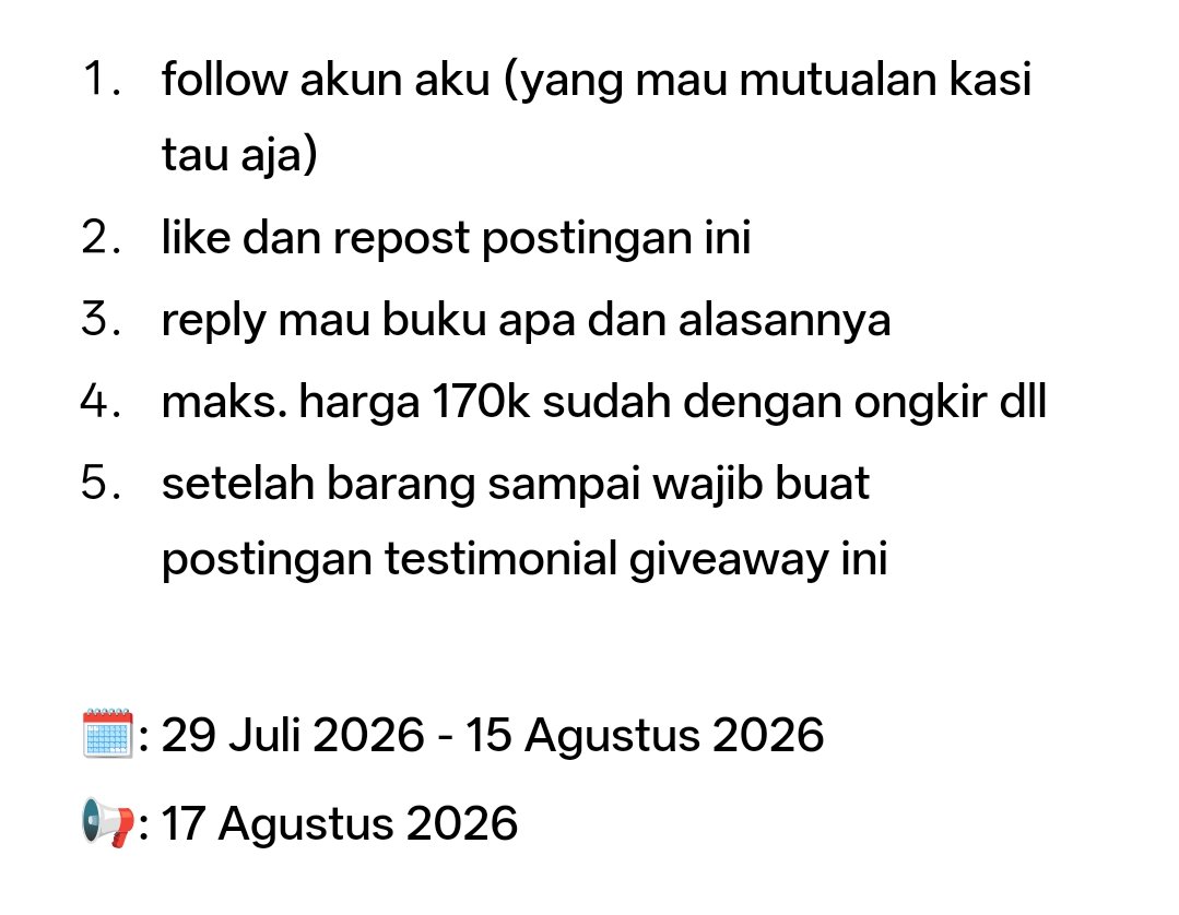 wiznkys's tweet photo. selamat pagiii semuanyaaa! dalam rangka menyambut hari kemerdekaan indonesia dan biar hari-hari kalian makin semangat, aku mau ngadain giveaway buku yang terbuka buat semua book lovers❕📚 untuk syaratnya bisa liat di bawah ini yaaa ⭐🍭🪅🎀💗 https://t.co/VevicjE2O7