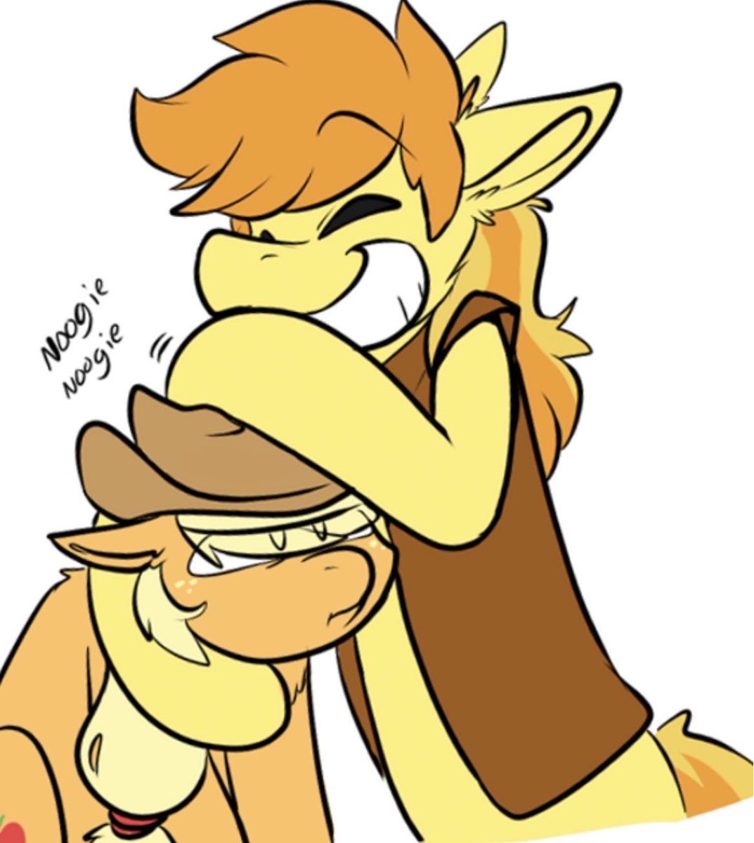 BraeburnMLP's tweet photo. @Country_Apple Sorry can’t hear ya ! , Ah’m already gettin busy Noogie-in Youuuu ~ !!💛 https://t.co/PkKJyoFKfZ