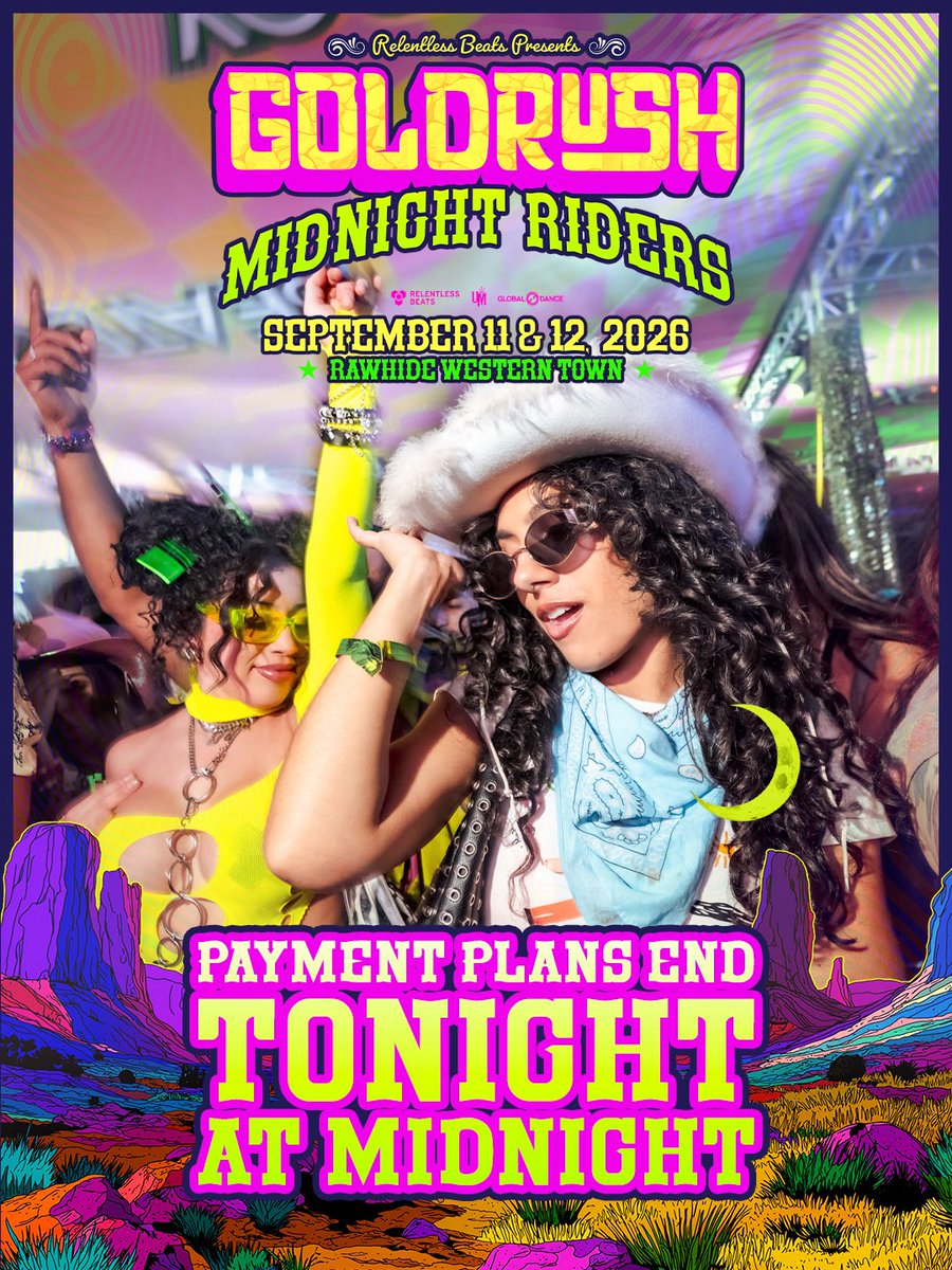 GoldrushFestAZ's tweet photo. Future you will be glad you locked it in tonight 💰 

Payment plans increase tonight at midnight → https://t.co/0yH1HXufai 🎟️ https://t.co/4tQvCkteh4