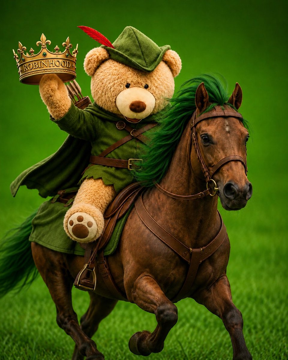 HoodbearX's tweet photo. The Crown of Robinhood – Where Legends Ride. https://t.co/ZITjVwOBAA