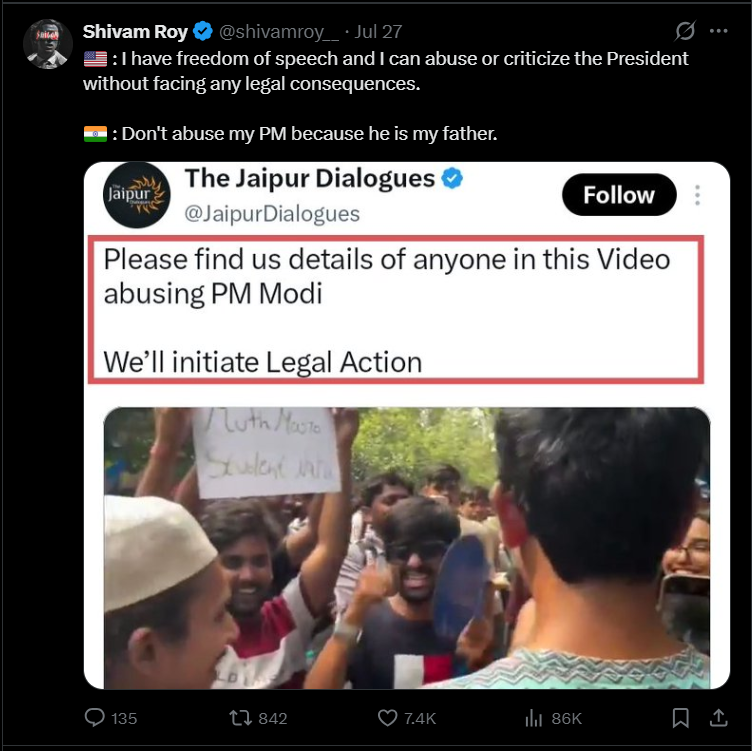 hindutva_anshu's tweet photo. Why are leftists always so dumb that they can't understand the difference between critic!sm and abus€? https://t.co/WqeQ7GnR7l